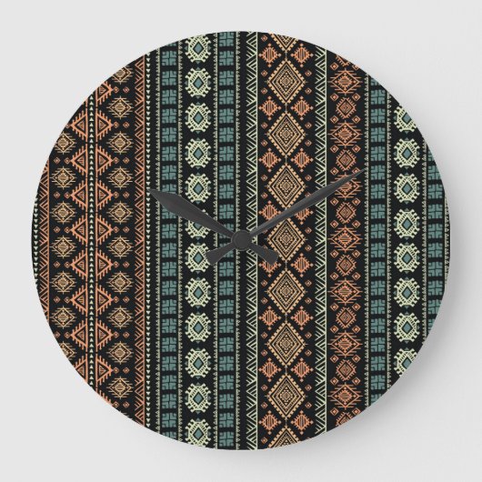 Ethnisch-Vintages Geschäftsmodell Große Wanduhr (Vorderseite)