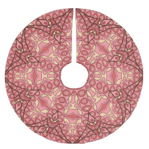 Ethnische Abstrakte Blume, Mandalase nahtlos. Polyester Weihnachtsbaumdecke