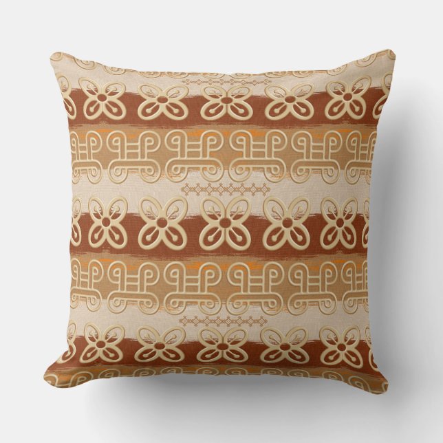 Ethnische Afrikaner Adinkra Symbole Kissen (Vorderseite)