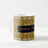 Ethnische afrikanische Art-geometrisches Stammes- Kaffeetasse (Vorderseite Links)