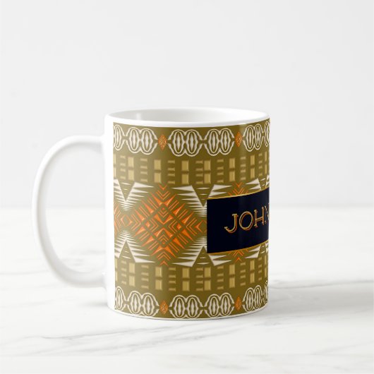 Ethnische afrikanische Art-geometrisches Stammes- Kaffeetasse (Links)