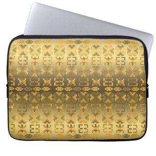 Ethnische afrikanische goldene Adinkra simbols Laptopschutzhülle