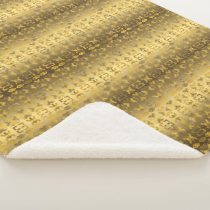 Ethnische afrikanische goldene Adinkra Symbole Sherpadecke