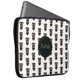 ethnische afrikanische Stammes- Maske. Monogramm. Laptopschutzhülle (Vorne Rechts)
