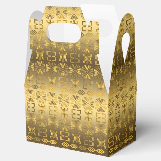 Ethnische afrikanische Stammesmuster Adinkra-Symbo Geschenkschachtel (Geöffnet)