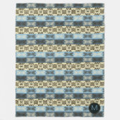 ethnische afrikanische Stammesmuster.monogramm. Fl Fleecedecke (Vorderseite)