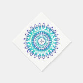 Ethnische aquamarine Mandala. Monogramm. Serviette (Ecke)