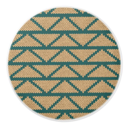 Ethnische Art gestricktes Muster Keramikknauf (Vorderseite)