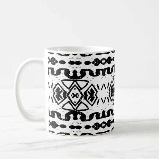 Ethnische Azteken, Vintag gestreiftes Muster. Kaffeetasse (Links)