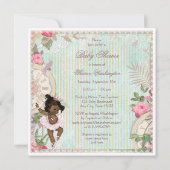 Ethnische Babyparty Paris-Prinzessin-Ballerina Einladung (Rückseite)