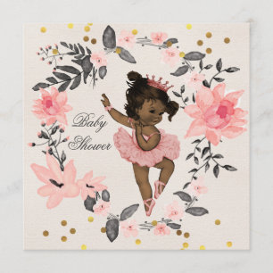 Ethnische Ballerina-Kranzconfetti-Babyparty Einladung