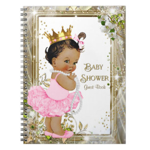 Ethnische Ballerina Prinzessin Baby Shower Gästebu Notizblock