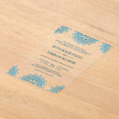 Ethnische blaue Mandala-Indische Hochzeit Acryleinladungen (Ablage )