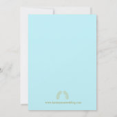 Ethnische Blume Grenze Aqua Indische Hochzeit Einladung (Rückseite)