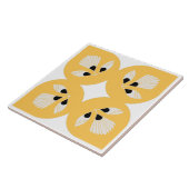 Ethnische Blume verziert gelb und schwarz Fliese (Seite)