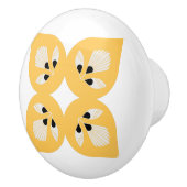 Ethnische Blume verziert gelb und schwarz Keramikknauf (Rechts)