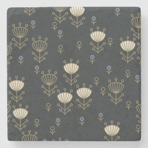 Ethnische Blume: Vintages Zierdesign Steinuntersetzer