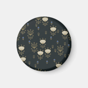 Ethnische Blumen: Vintage-Ornament-Design Magnet