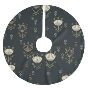 Ethnische Blumen: Vintage-Ornament-Design Polyester Weihnachtsbaumdecke