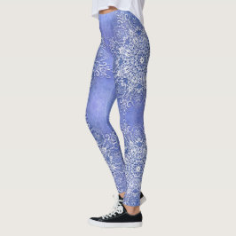 Ethnische BlumenMandala auf Schmutzhintergrund Leggings