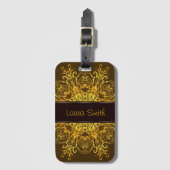 Ethnische Blumenmandala. Blumenkrone Gepäckanhänger (Vorderseite Vertikal)