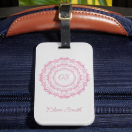 Ethnische Blumenmandala. Blumenkrone Gepäckanhänger