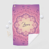 Ethnische Blumenmandala. Blumenkrone Golfhandtuch (Insitu)