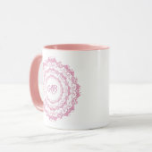 Ethnische Blumenmandala. Blumenkrone Tasse (Vorderseite Links)