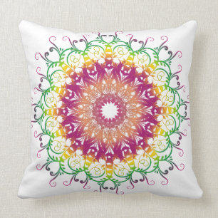 Ethnische Blumenmandala. Kissen