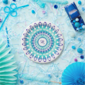 Ethnische Blumenmandala.Monogramm Pappteller (Party)