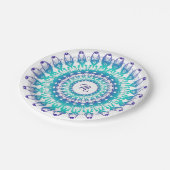 Ethnische Blumenmandala.Monogramm Pappteller (Schrägansicht)