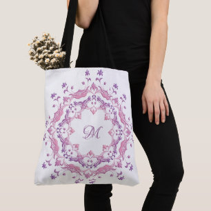 Ethnische BlumenMandala. Monogramm Tasche