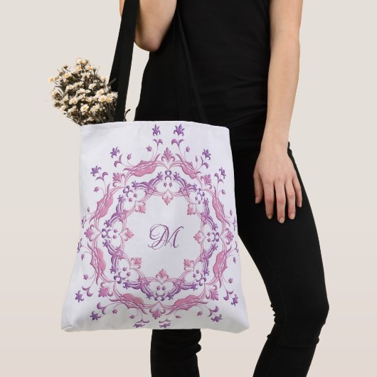 Ethnische BlumenMandala. Monogramm Tasche (Von Nahem)