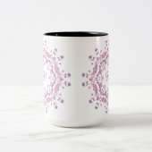 Ethnische BlumenMandala. Monogramm Zweifarbige Tasse (Mittel)