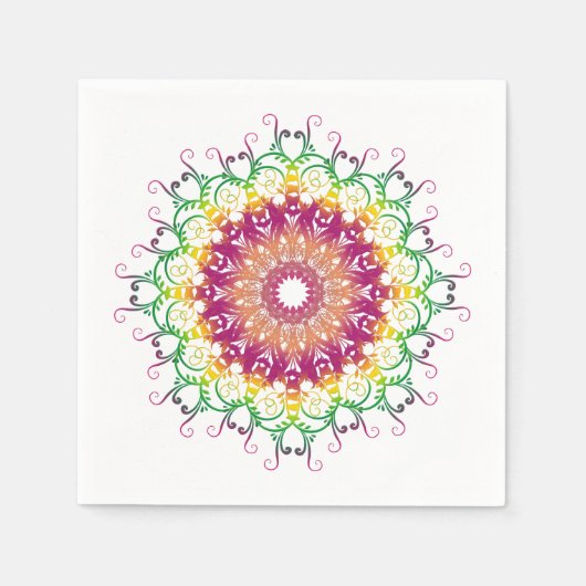 Ethnische Blumenmandala. Serviette (Vorderseite)