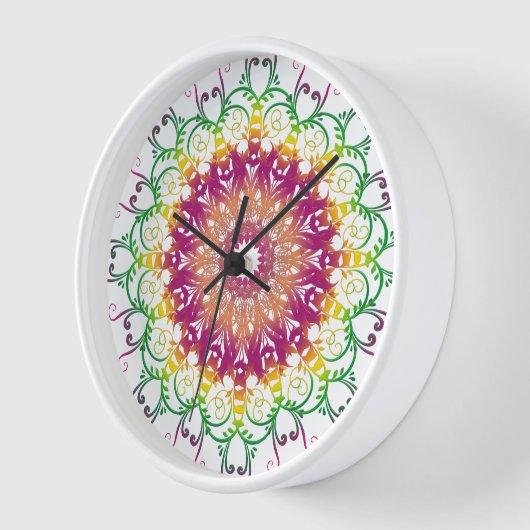 Ethnische Blumenmandala. Uhr (Winkel)