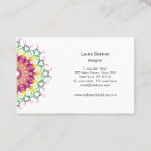 Ethnische Blumenmandala. Visitenkarte (Rückseite)