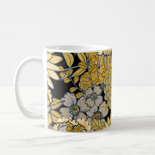 Ethnische Blumenmuster: Kreative Paisley-Textur. Kaffeetasse (Links)
