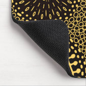 Ethnische Blumenmuster-Mauspad in Schwarz und Gold Mousepad (Ecke)