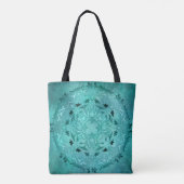 Ethnische BlumenTürkis-Schmutz-Mandala Tasche (Rückseite)