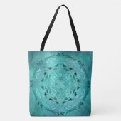 Ethnische BlumenTürkis-Schmutz-Mandala Tasche (Vorderseite)