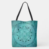 Ethnische BlumenTürkis-Schmutz-Mandala Tasche (Rückseite)