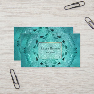 Ethnische BlumenTürkis-Schmutz-Mandala Visitenkarte