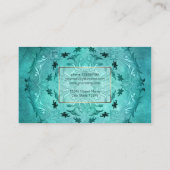 Ethnische BlumenTürkis-Schmutz-Mandala Visitenkarte (Rückseite)