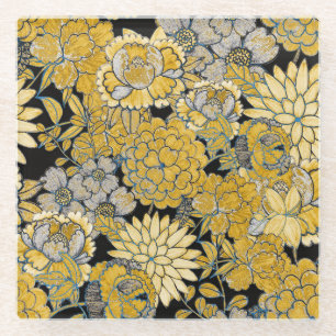 Ethnische Blüte: Creative Paisley Texture. Glasuntersetzer