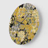 Ethnische Blüte: Creative Paisley Texture. Große Wanduhr (Winkel)