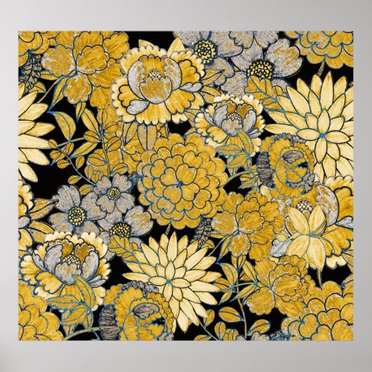 Ethnische Blüte: Creative Paisley Texture. Poster (Vorne)