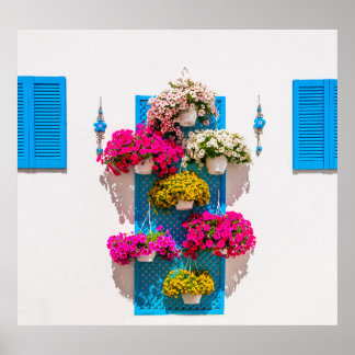 Ethnische Blüte: Gartenmauer Poster