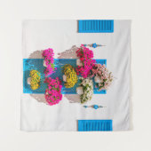 Ethnische Blüte: Gartenmauer Wandteppich (Vorderseite (Horizontal))