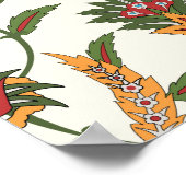 Ethnische Blüte: Stilvolles Nahtloses Ornament. Poster (Ecke)